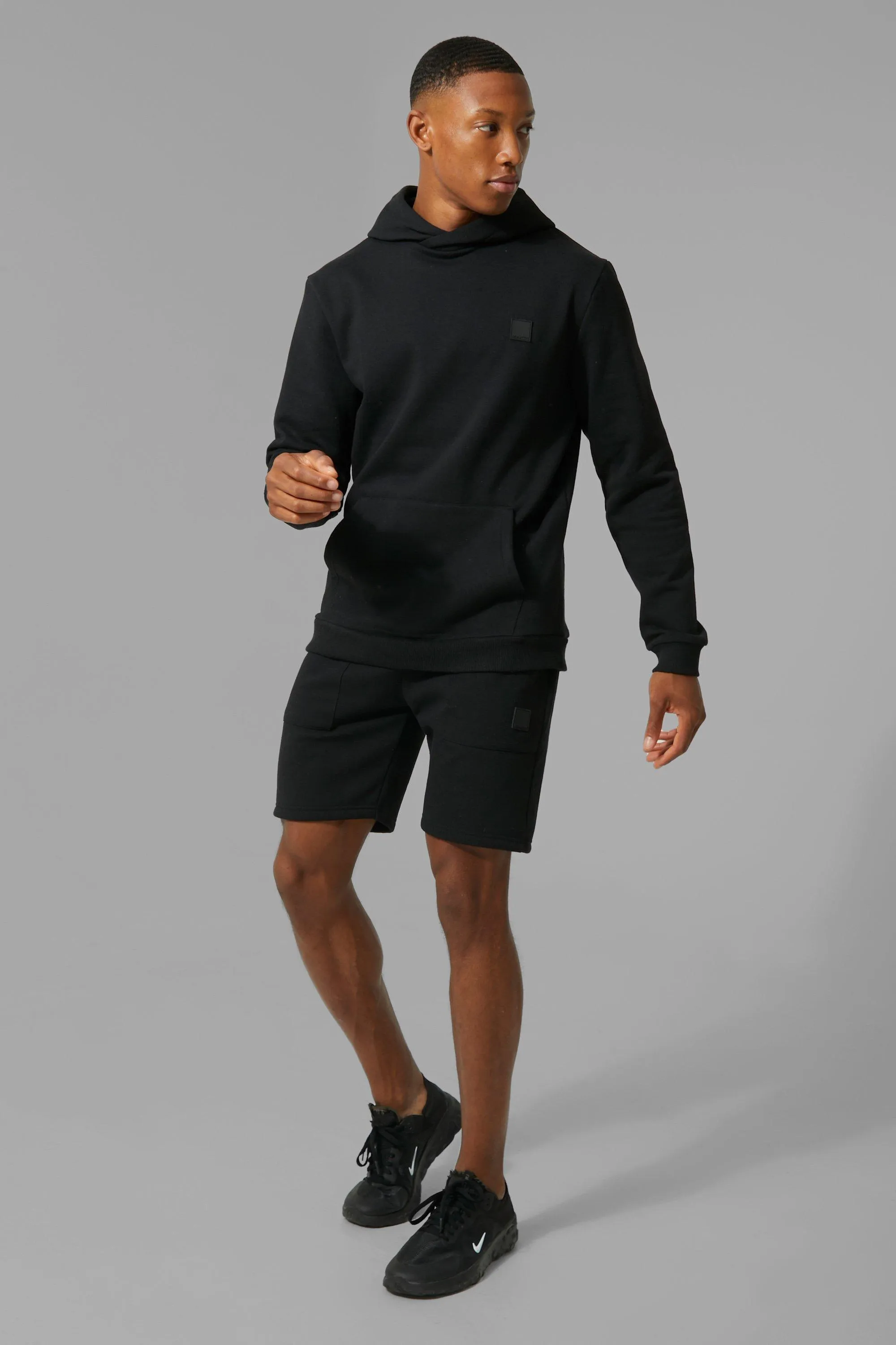 Man Active Hoodie & Short Set | boohooMAN UK