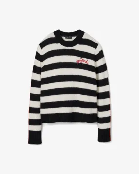 Marc Jacobs - Women's The Striped Brushed Logo Sweater - (Black/White)