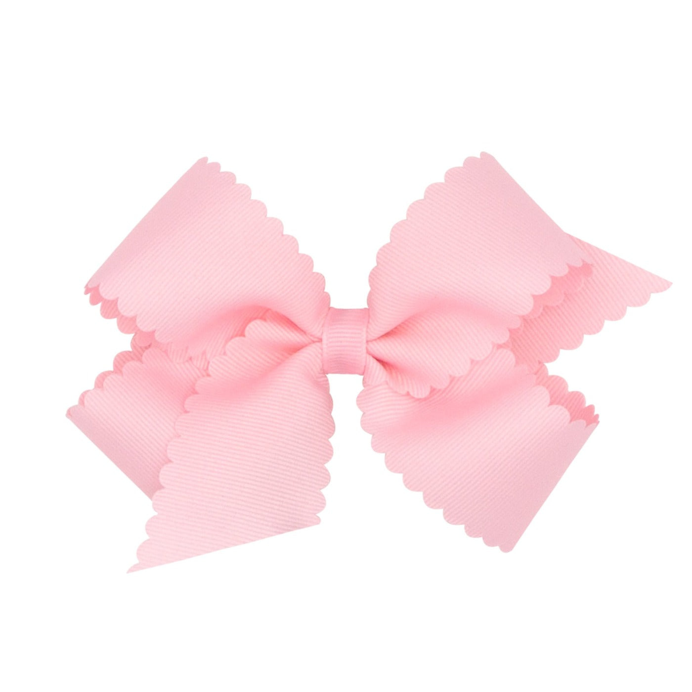 Medium Scallop Hair Bow - Light Pink