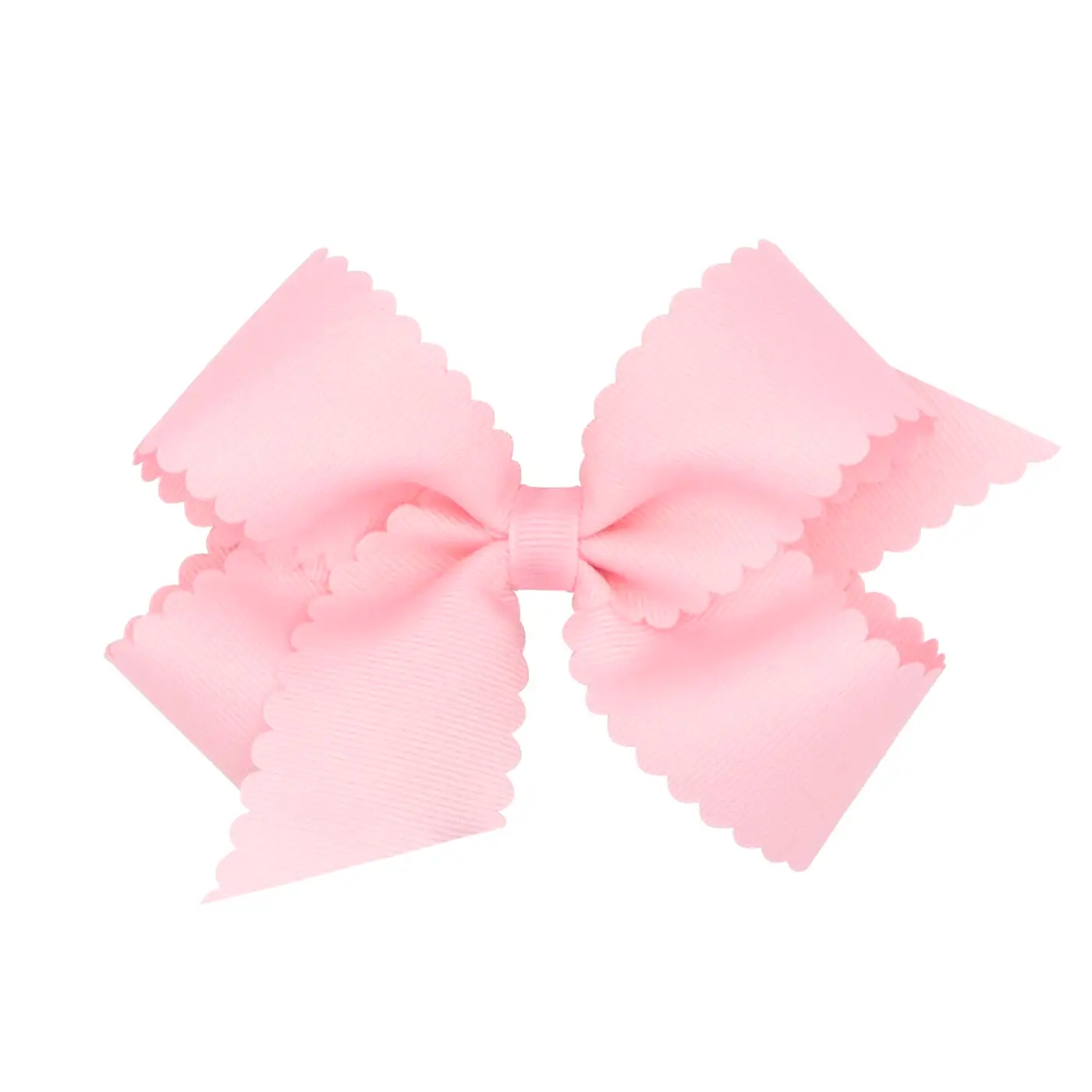 Medium Scallop Hair Bow - Light Pink