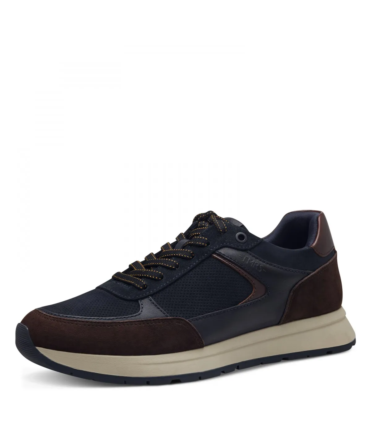 Mens Leather Sneaker Tamaris- Navy/Brown 13604