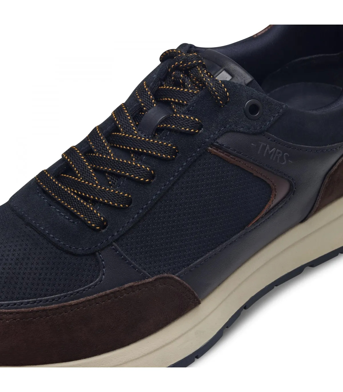 Mens Leather Sneaker Tamaris- Navy/Brown 13604