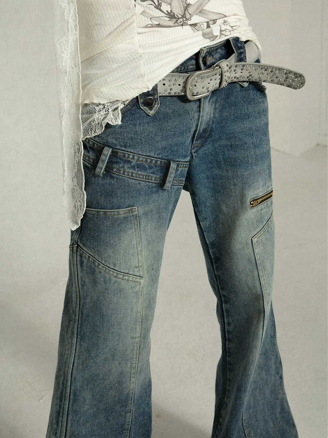 Micro-Flare Low-waist Jeans