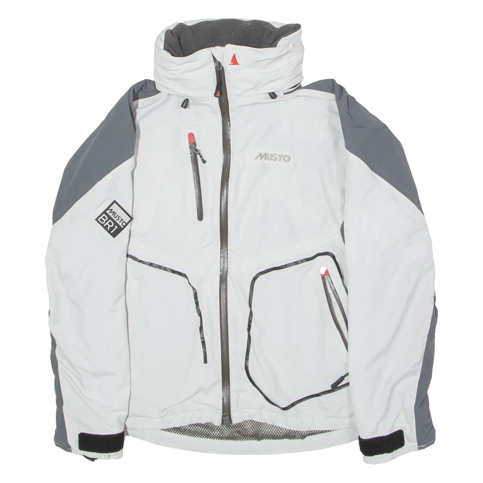 MUSTO Mens Jacket Grey Hooded Colourblock S