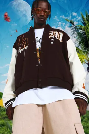 Oversized La Varsity Jacket