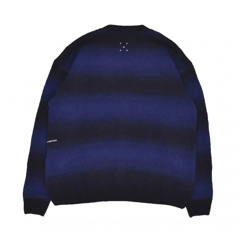 Pop Trading Company Striped Knitted Cardigan (Sodalite Blue/Black)