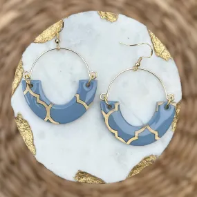 Printed Remix Hoops - Coastal Blue - Acrylic Earrings