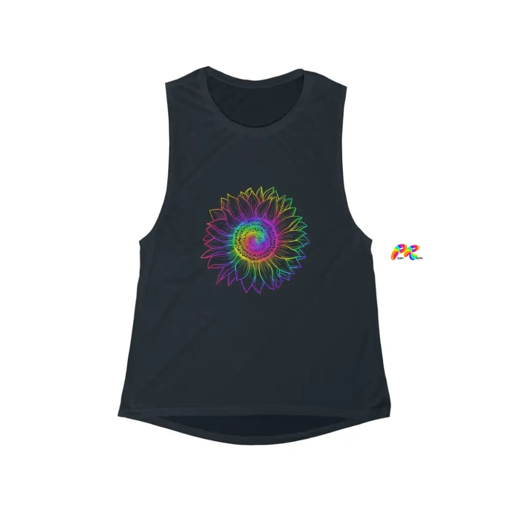 Rainbow Flower Women's Flowy Tank