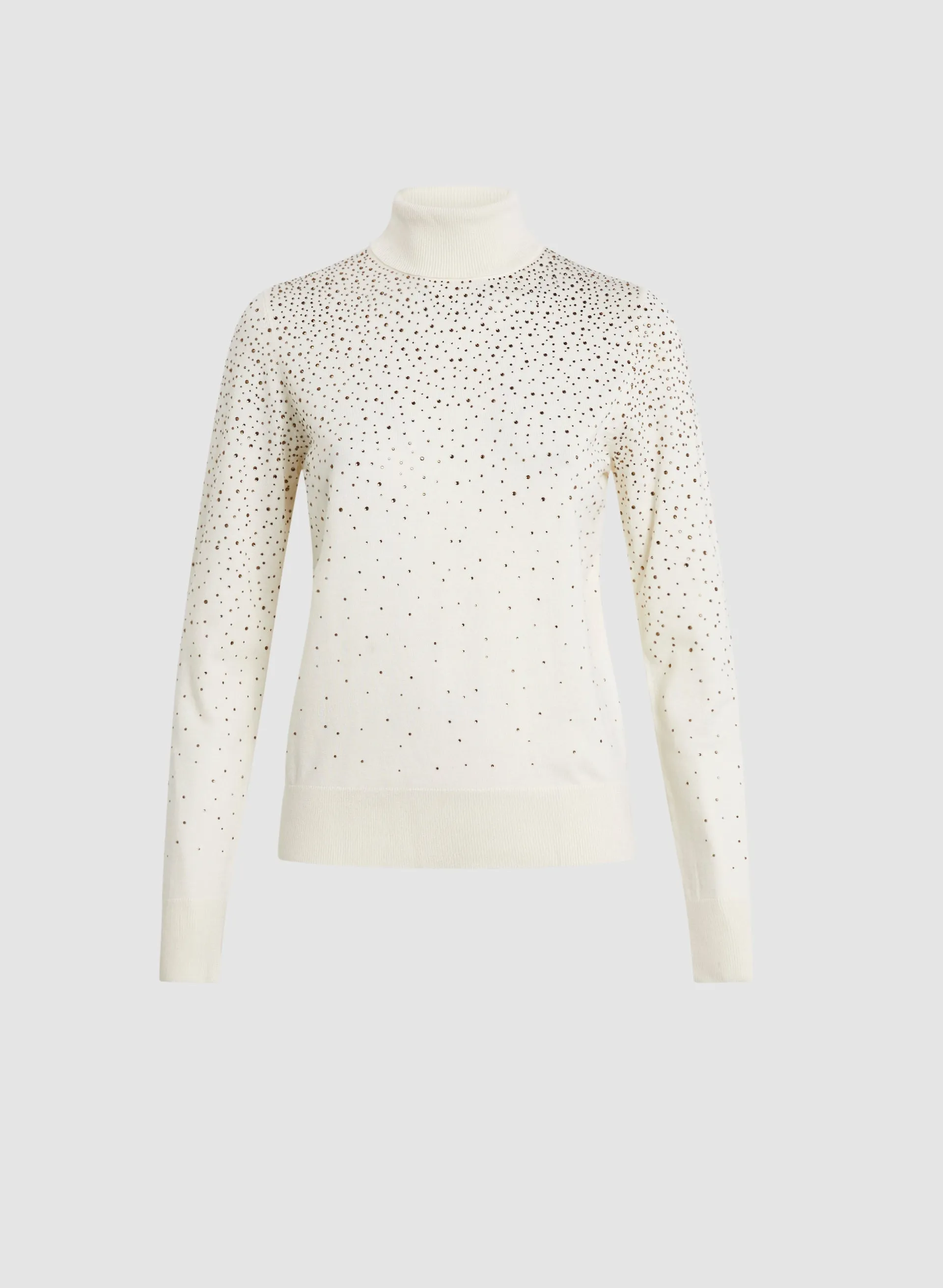 Rhinestone Detail Turtleneck Sweater