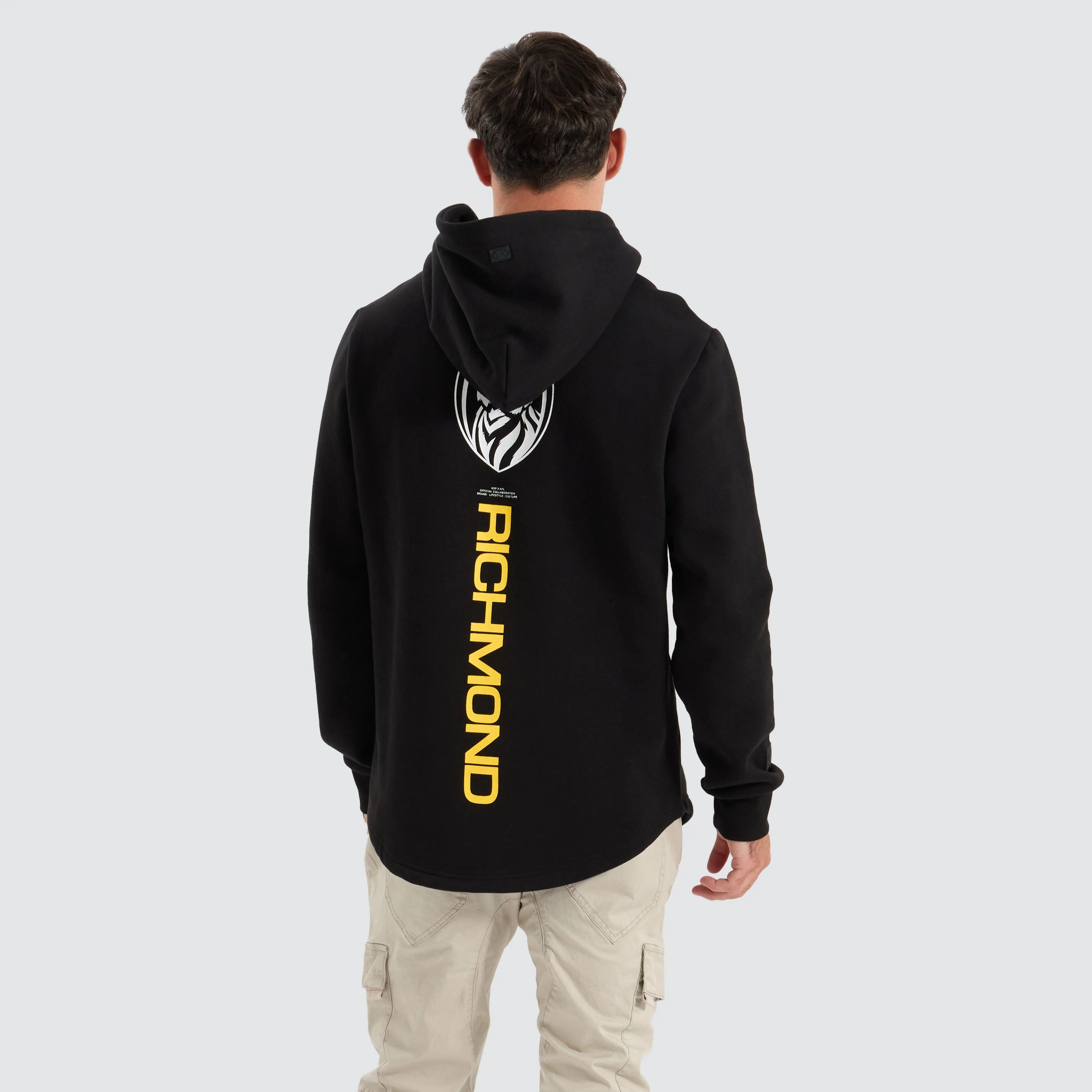 Richmond Tigers AFL Dual Curved Hoodie Jet Black
