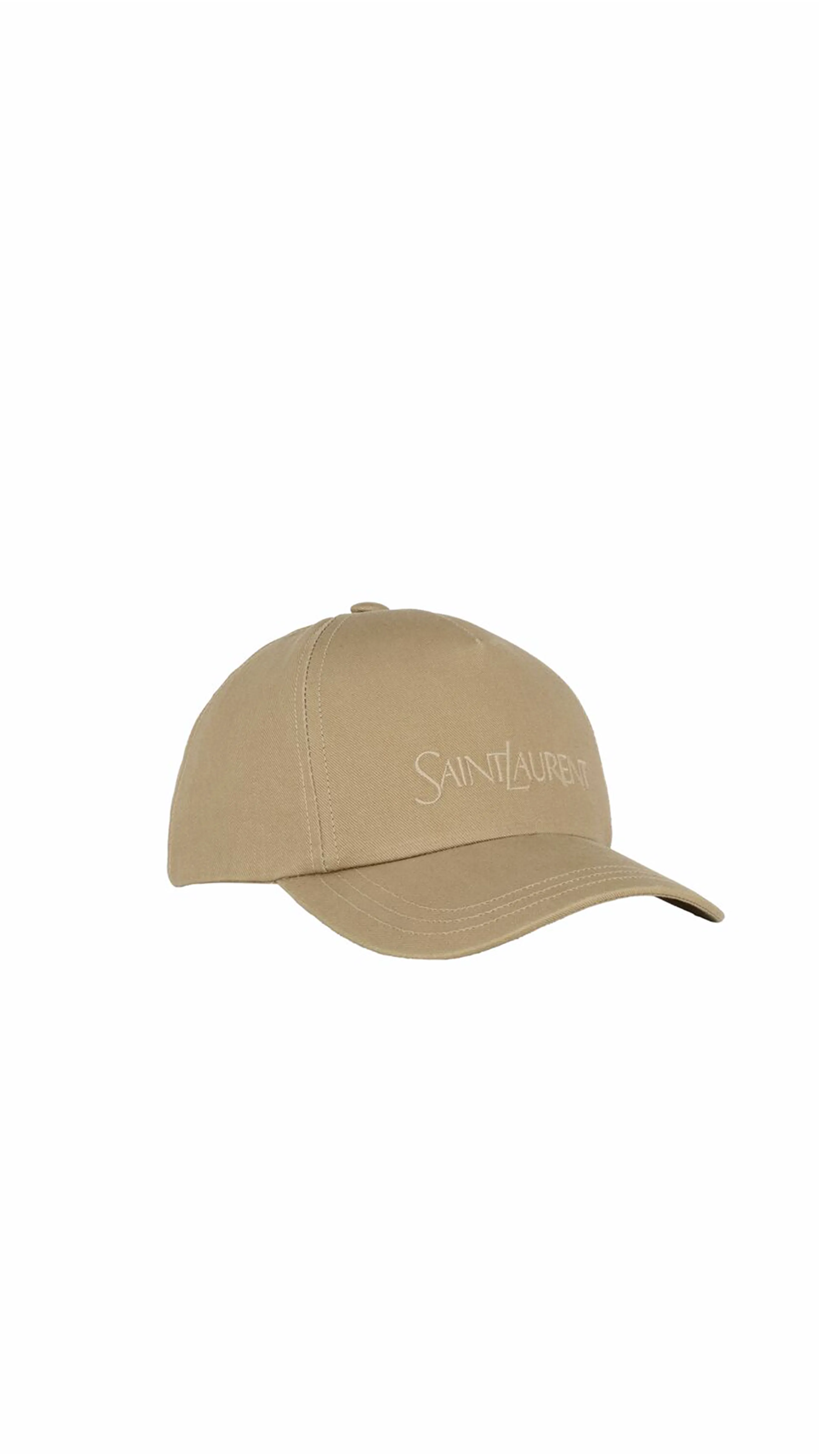 Saint Laurent Cap In Gabardine - Beige