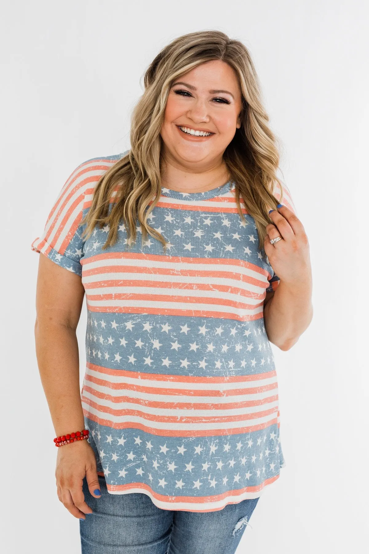 Show Your Spirit Printed Top- Americana