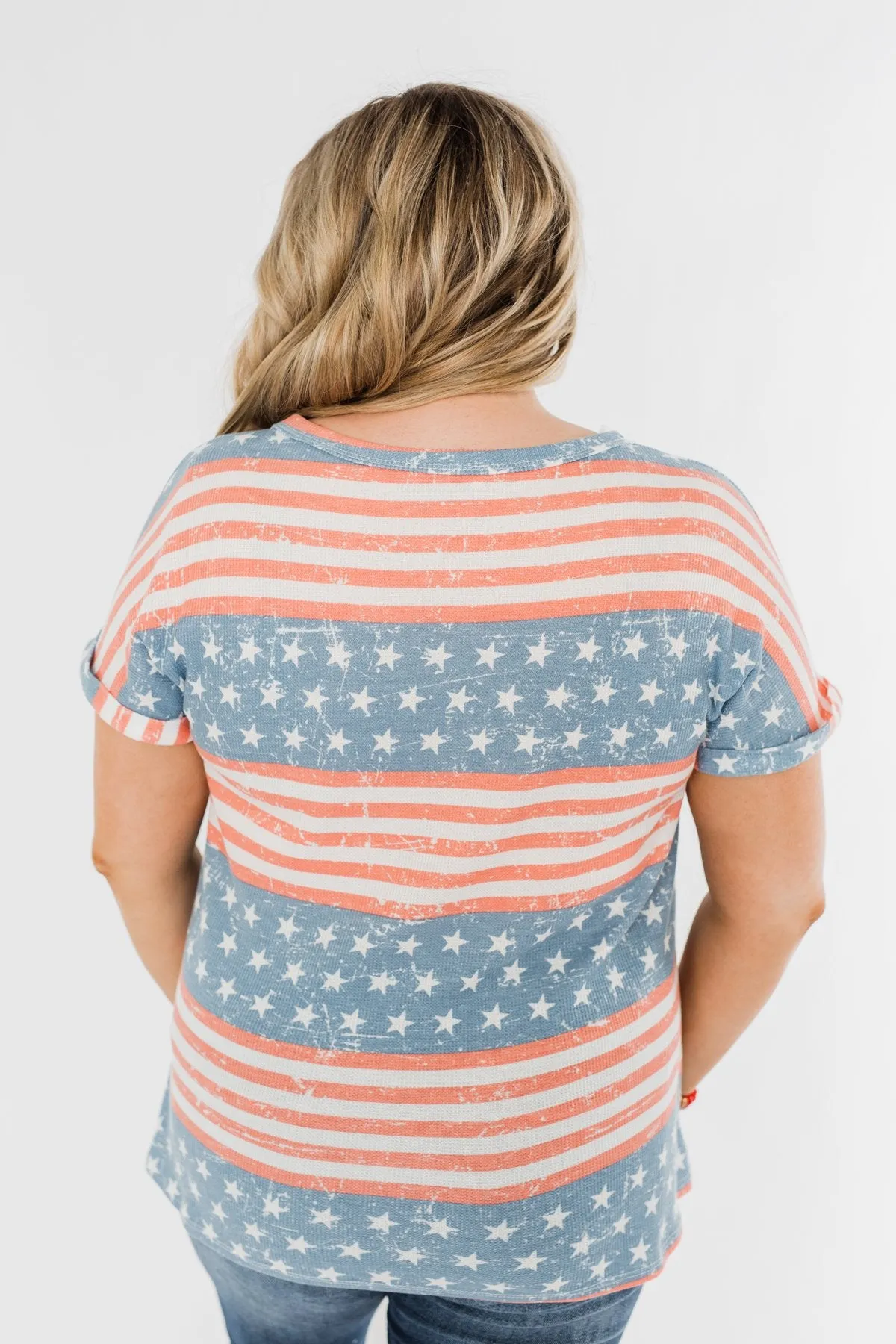 Show Your Spirit Printed Top- Americana