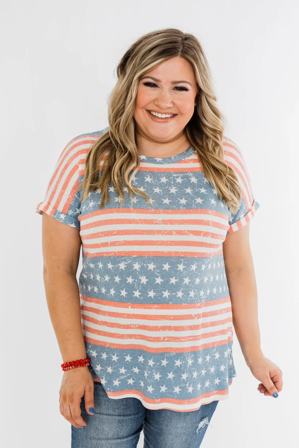 Show Your Spirit Printed Top- Americana