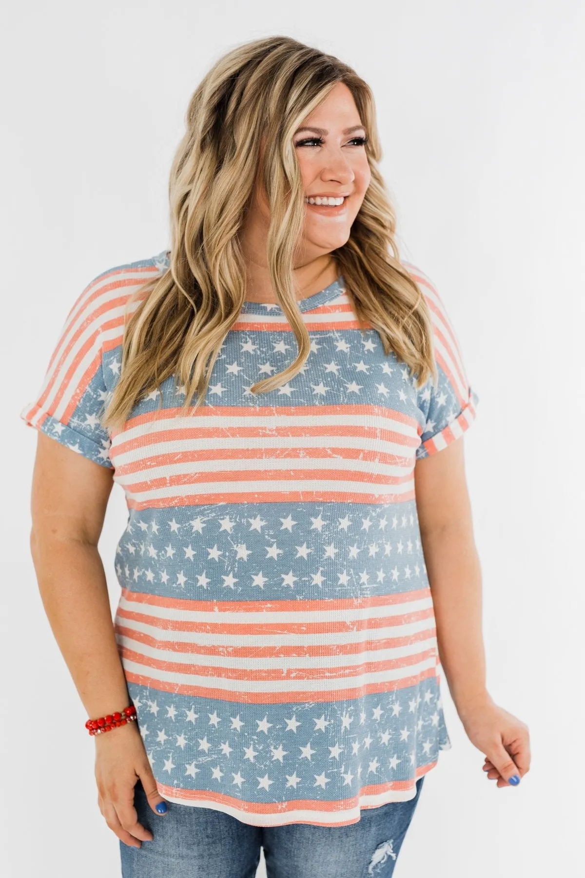 Show Your Spirit Printed Top- Americana