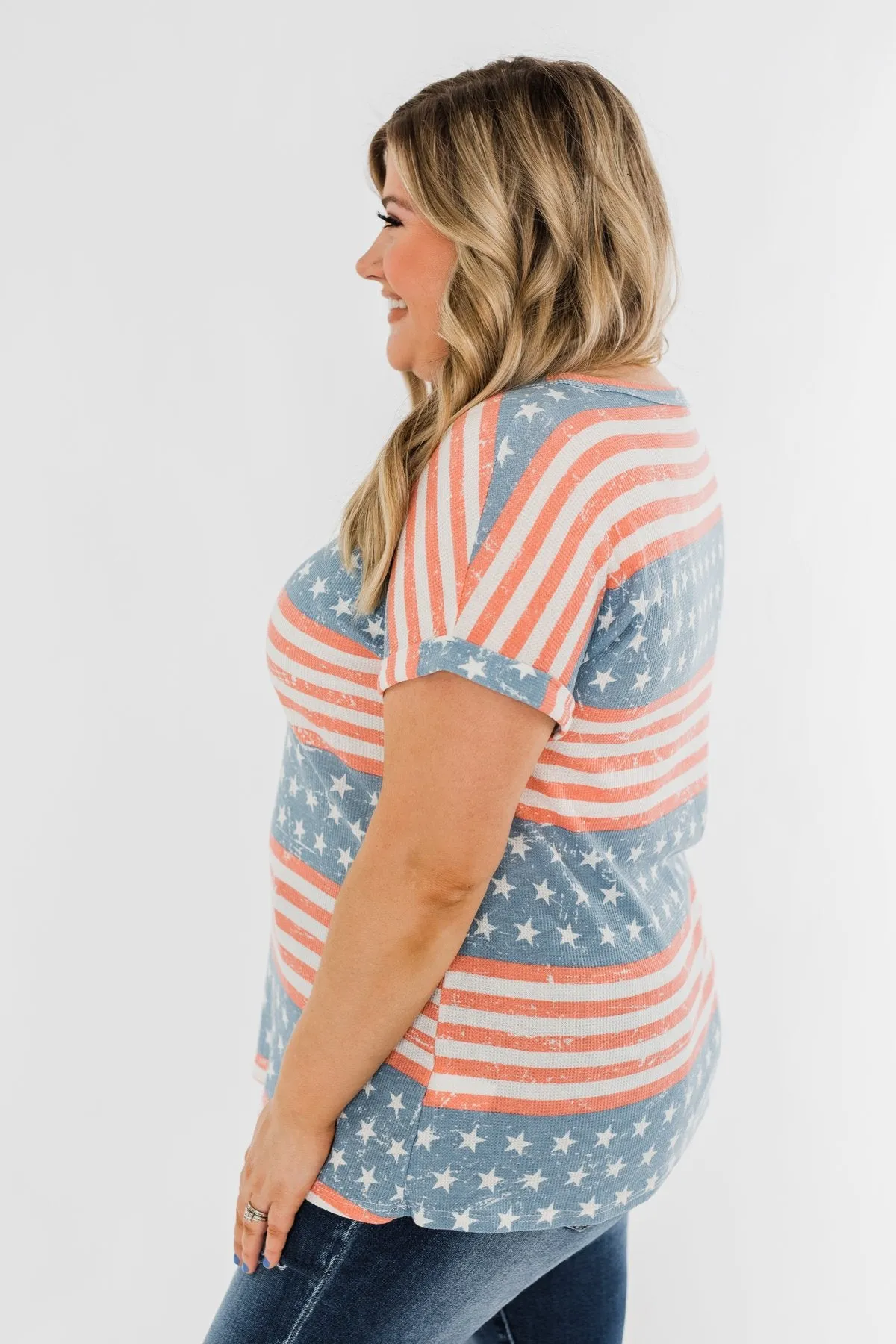 Show Your Spirit Printed Top- Americana