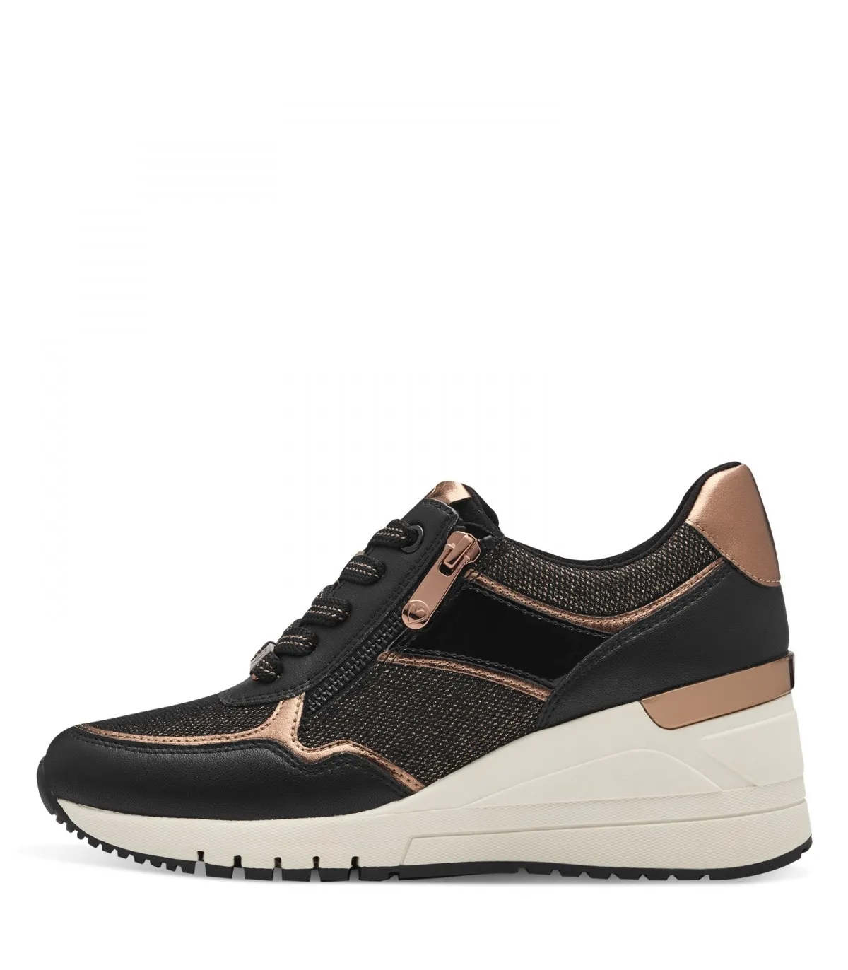 Sneaker By Marco Tozzi  Black/ Gold 23743