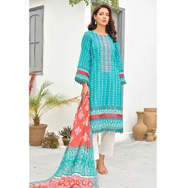 Sophia Lawn Printed Embroidered Unstitched 3Pcs Suit - 4