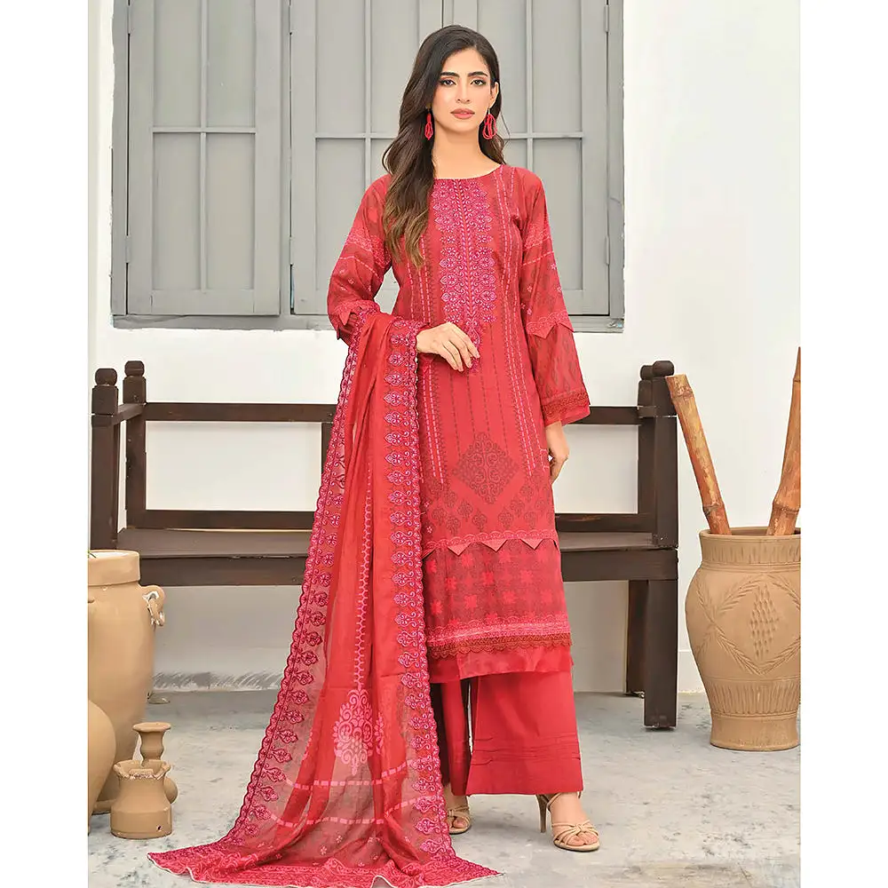 Sophia Lawn Printed Embroidered Unstitched 3Pcs Suit - 8