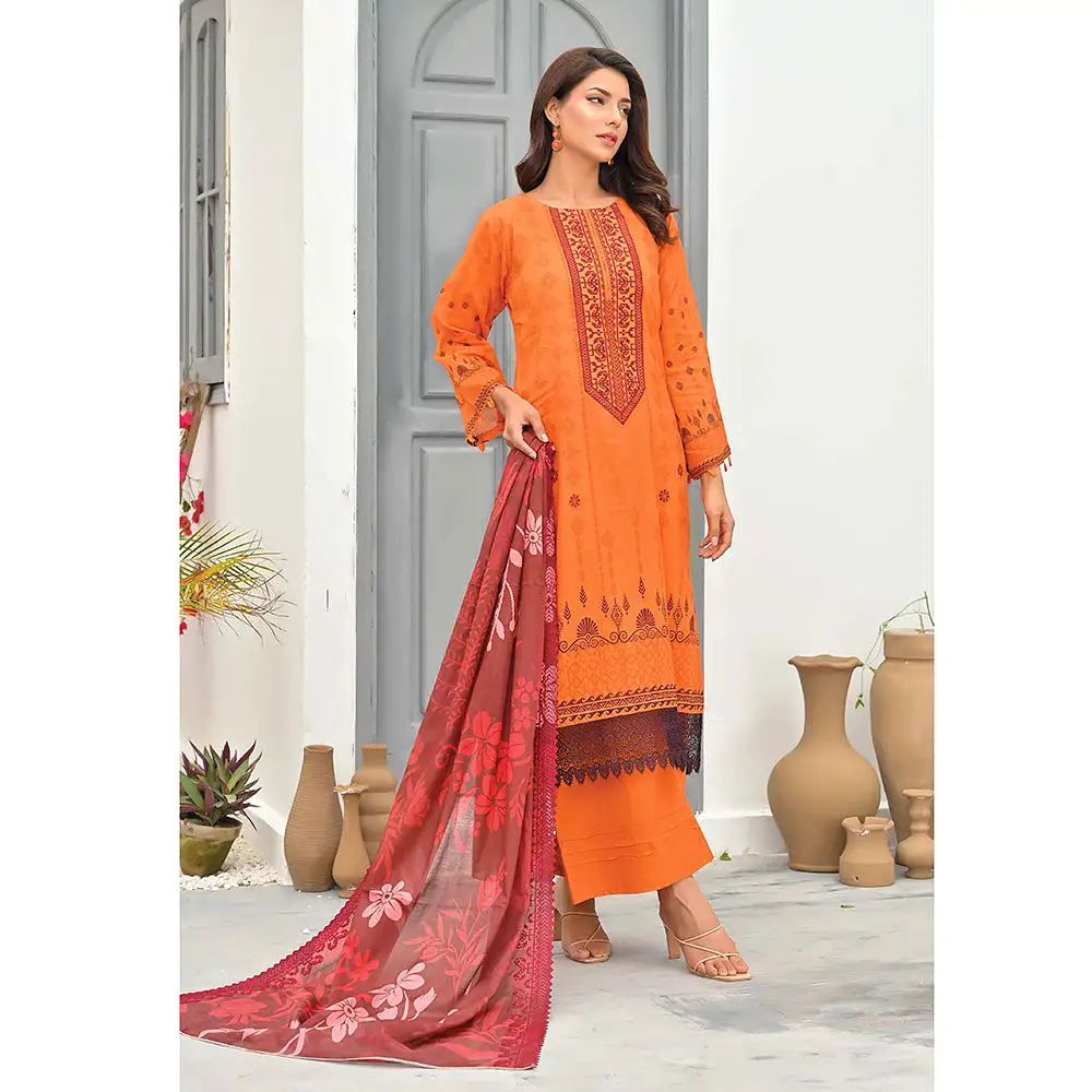 Sophia Lawn Printed Embroidered Unstitched 3Pcs Suit - 9