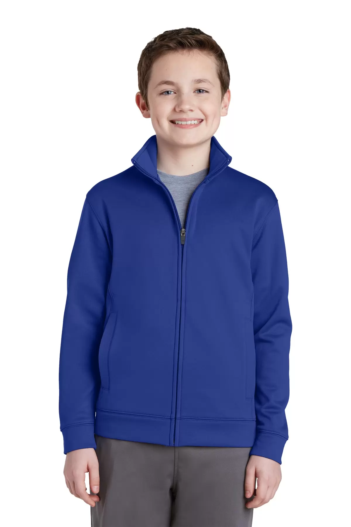 Sport Tek YST241 Sport-Tek Youth Sport-Wick Fleece Full-Zip Jacket SKU: YST241