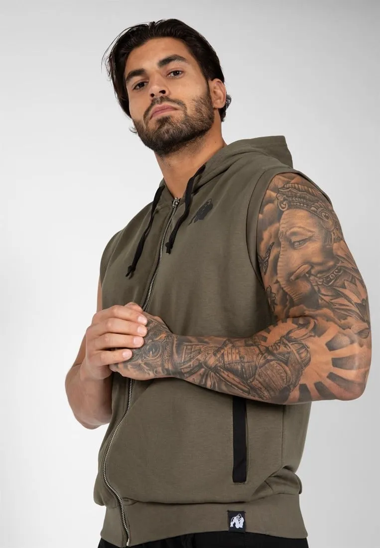 Springfield S/L Zipped Hoodie - Army Green - S Gorilla Wear