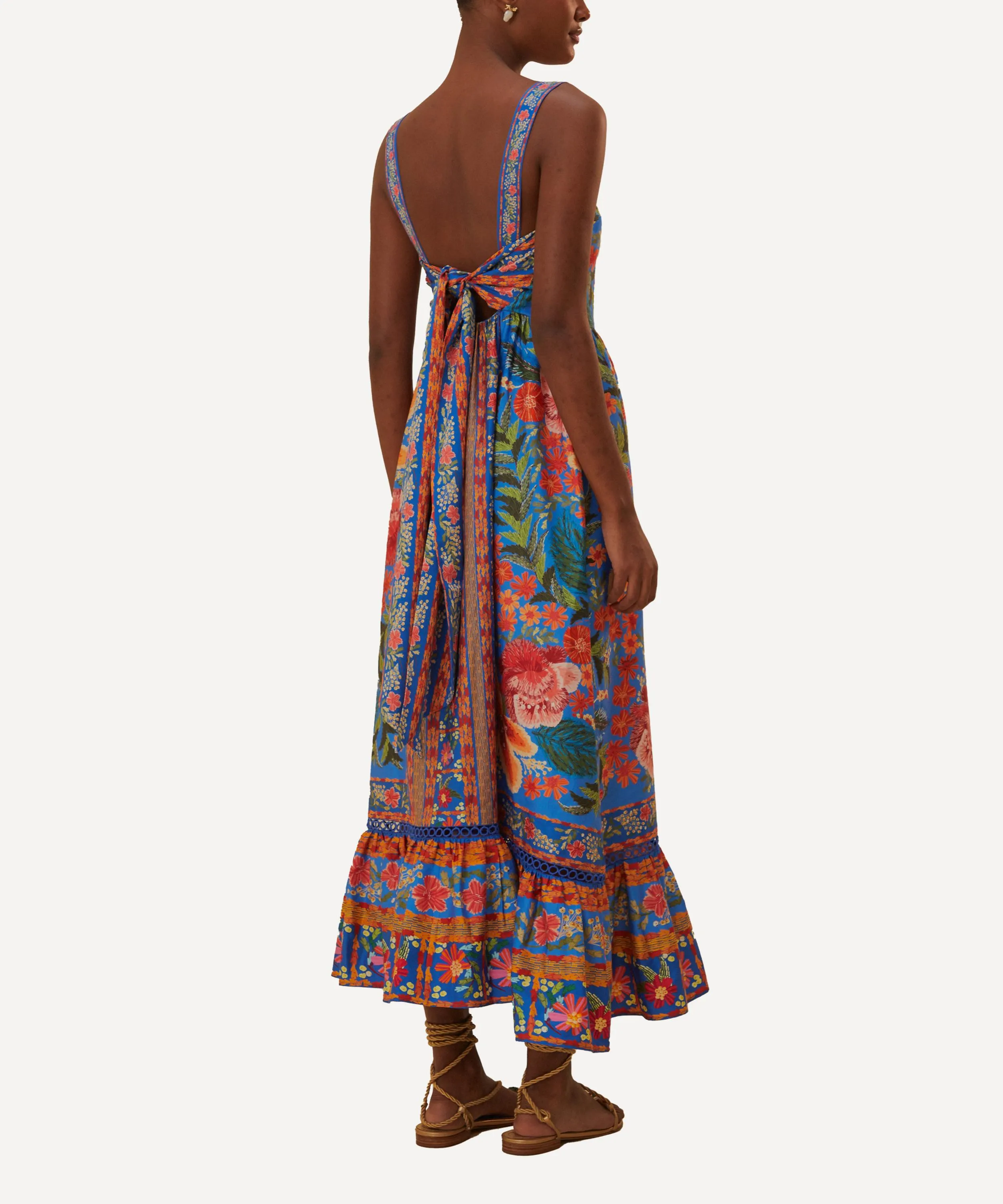 Stitched Garden Blue Maxi-Dress