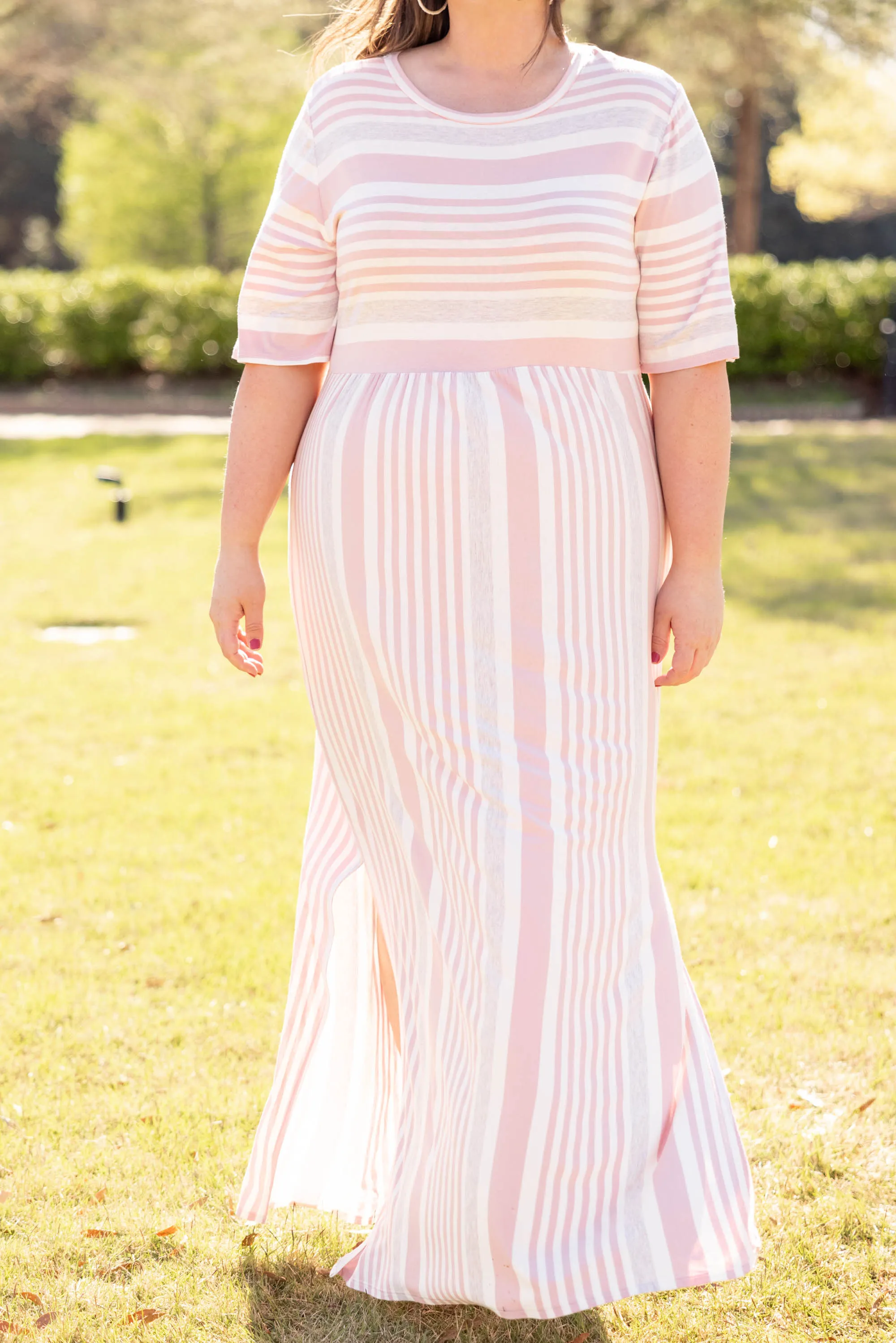 Stripe On Cue Maxi Dress, Pink