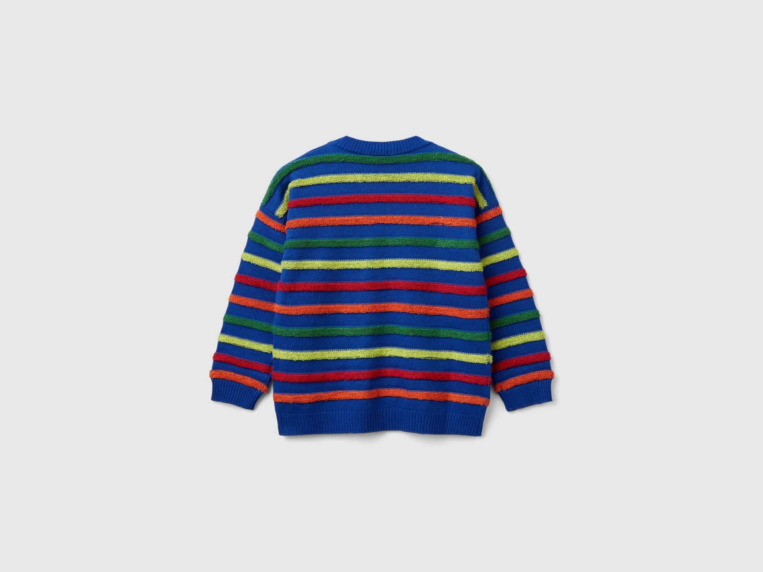 Sweater with multicolored stripes - Multi-color | Benetton