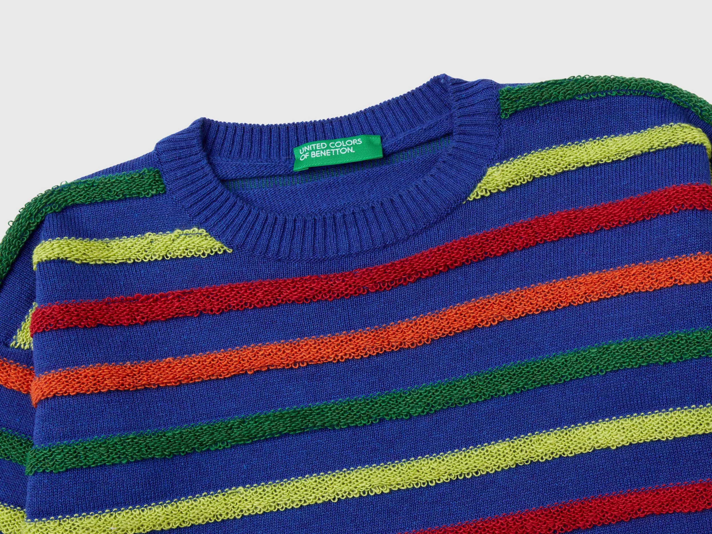 Sweater with multicolored stripes - Multi-color | Benetton