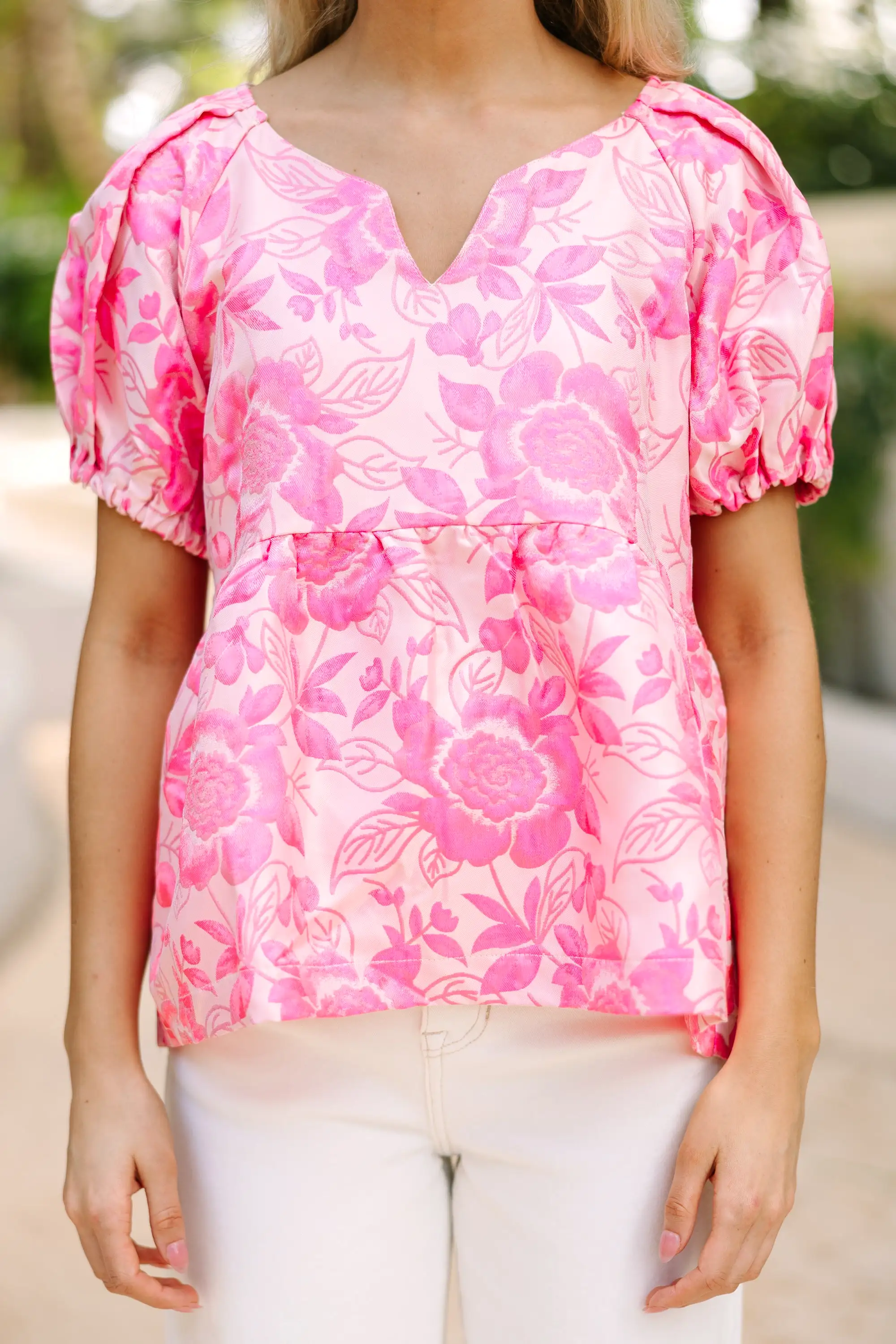 Sweet New Days Pink Floral Blouse