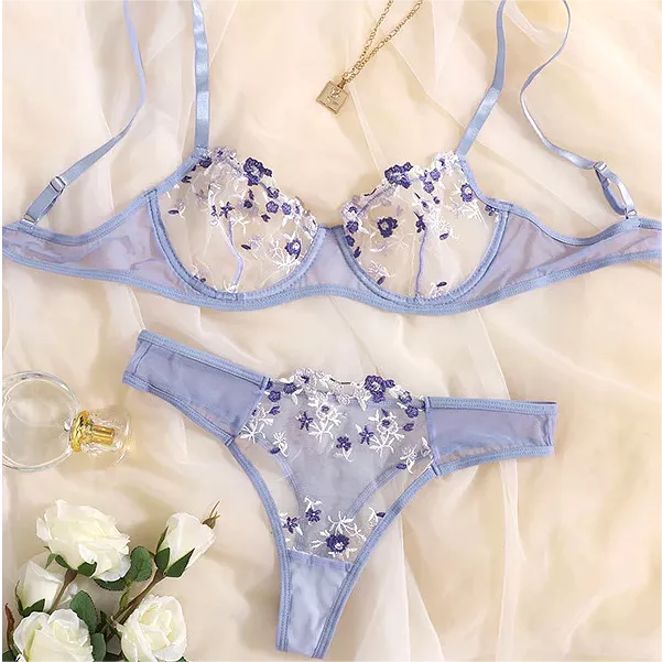 Sweet Purple Cute Floral Lingerie SP18627