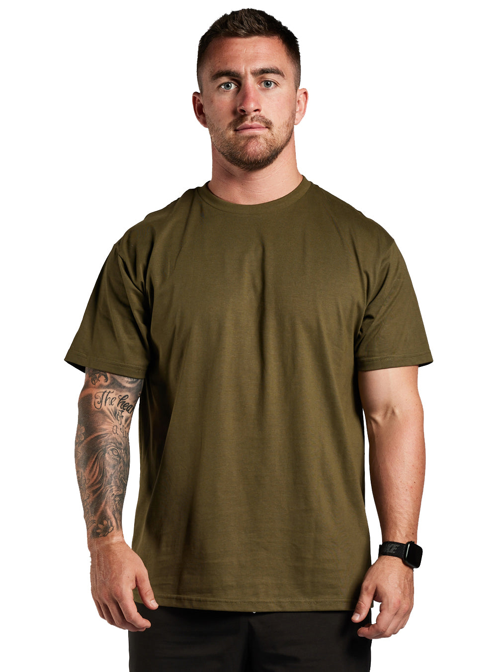 TacSource 100% Cotton Loose Fit Undergear Tee - 2 x Pack - Olive