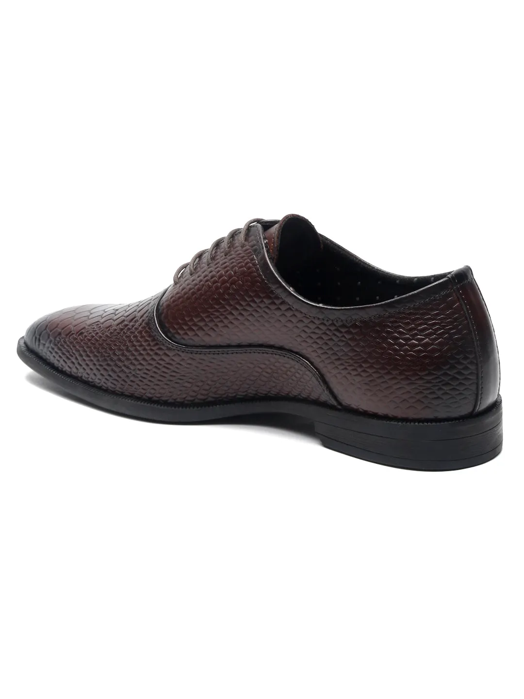 Teakwood Leather Men T.moro Snake Print Leather Oxfords