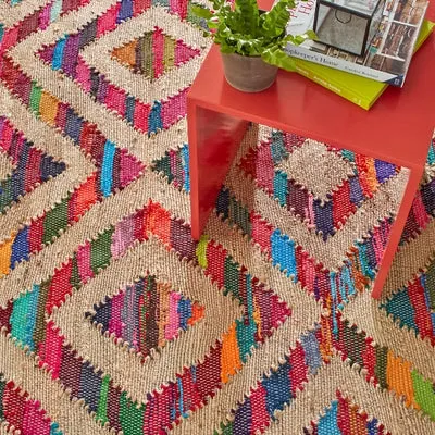 Tetra Chindi Multicolor Woven Jute 2x3 Rug