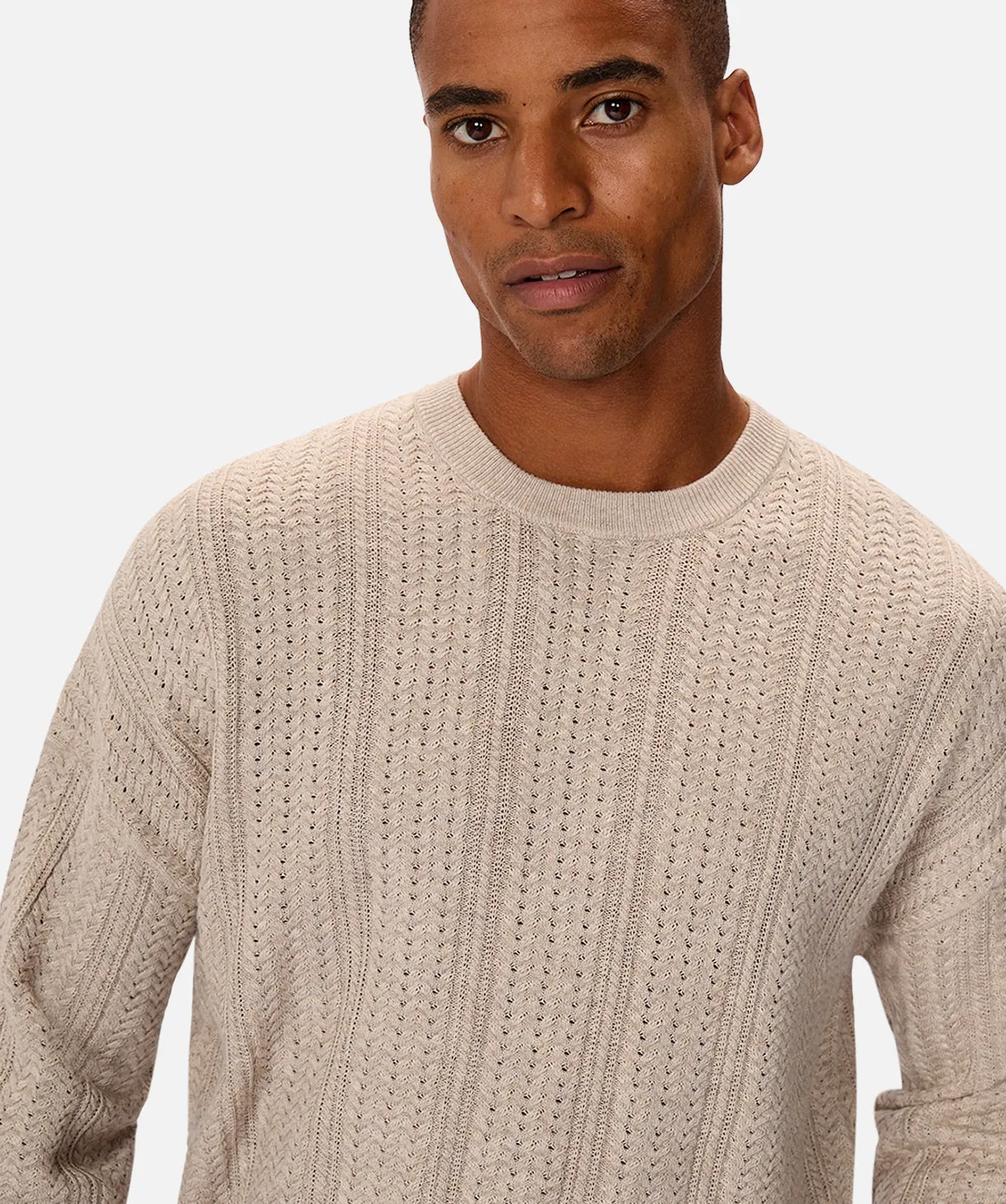 The Alessio Crew Neck Sweater - Oat Melange