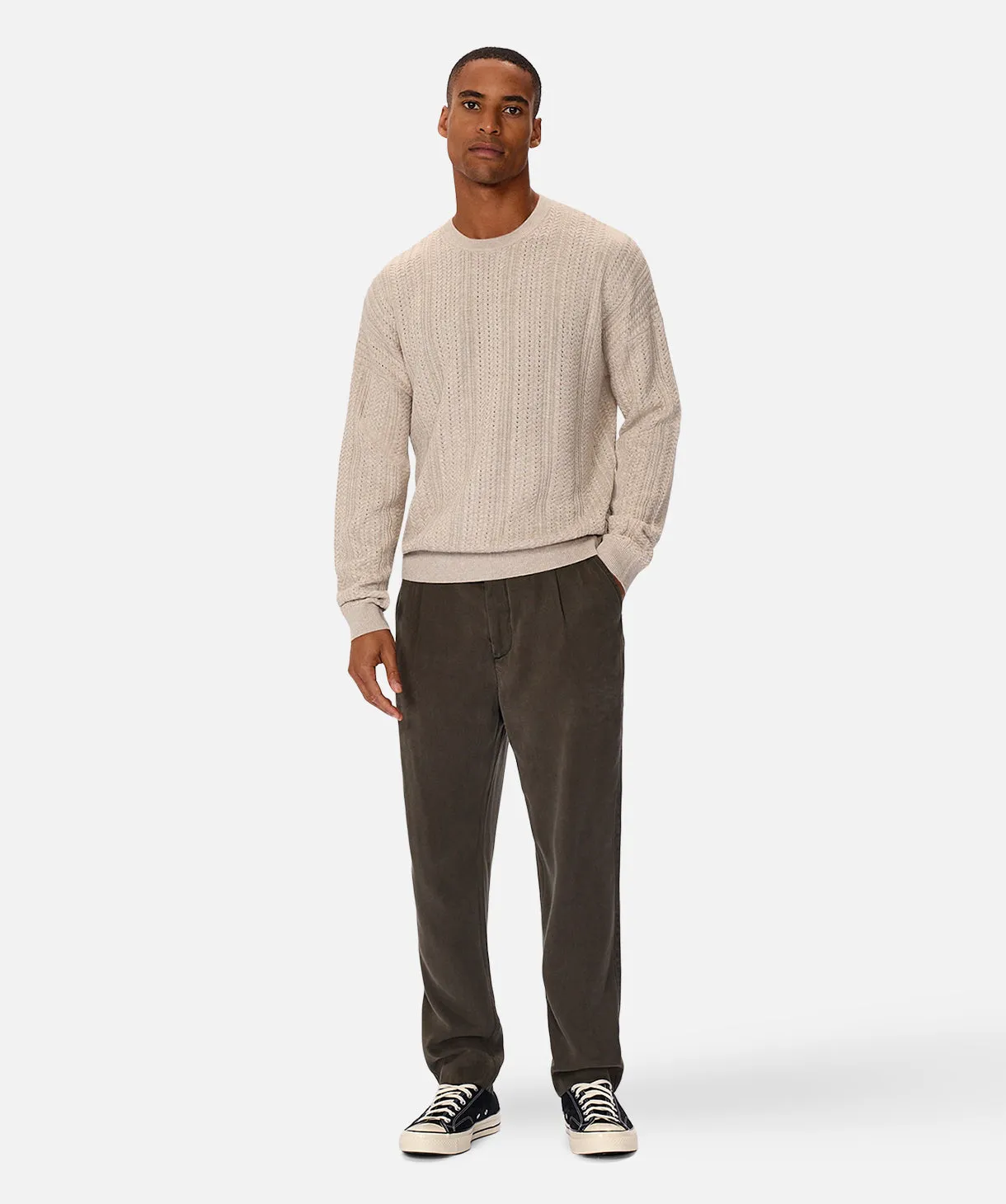 The Alessio Crew Neck Sweater - Oat Melange