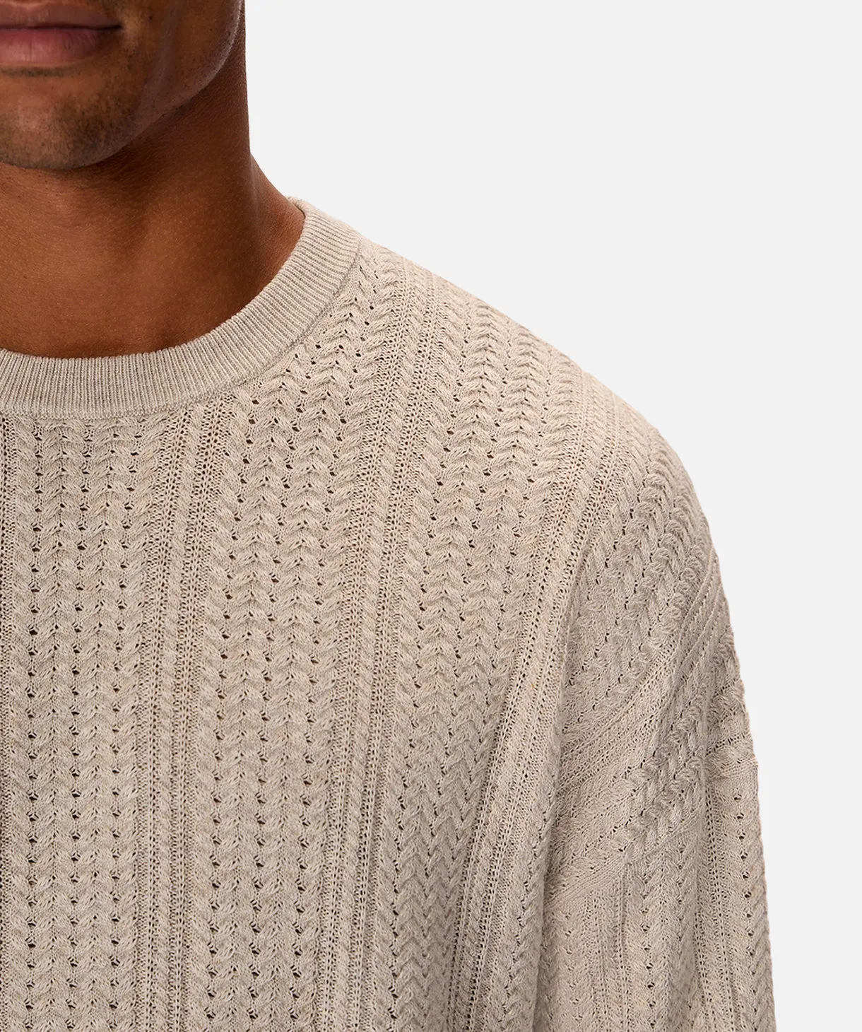 The Alessio Crew Neck Sweater - Oat Melange