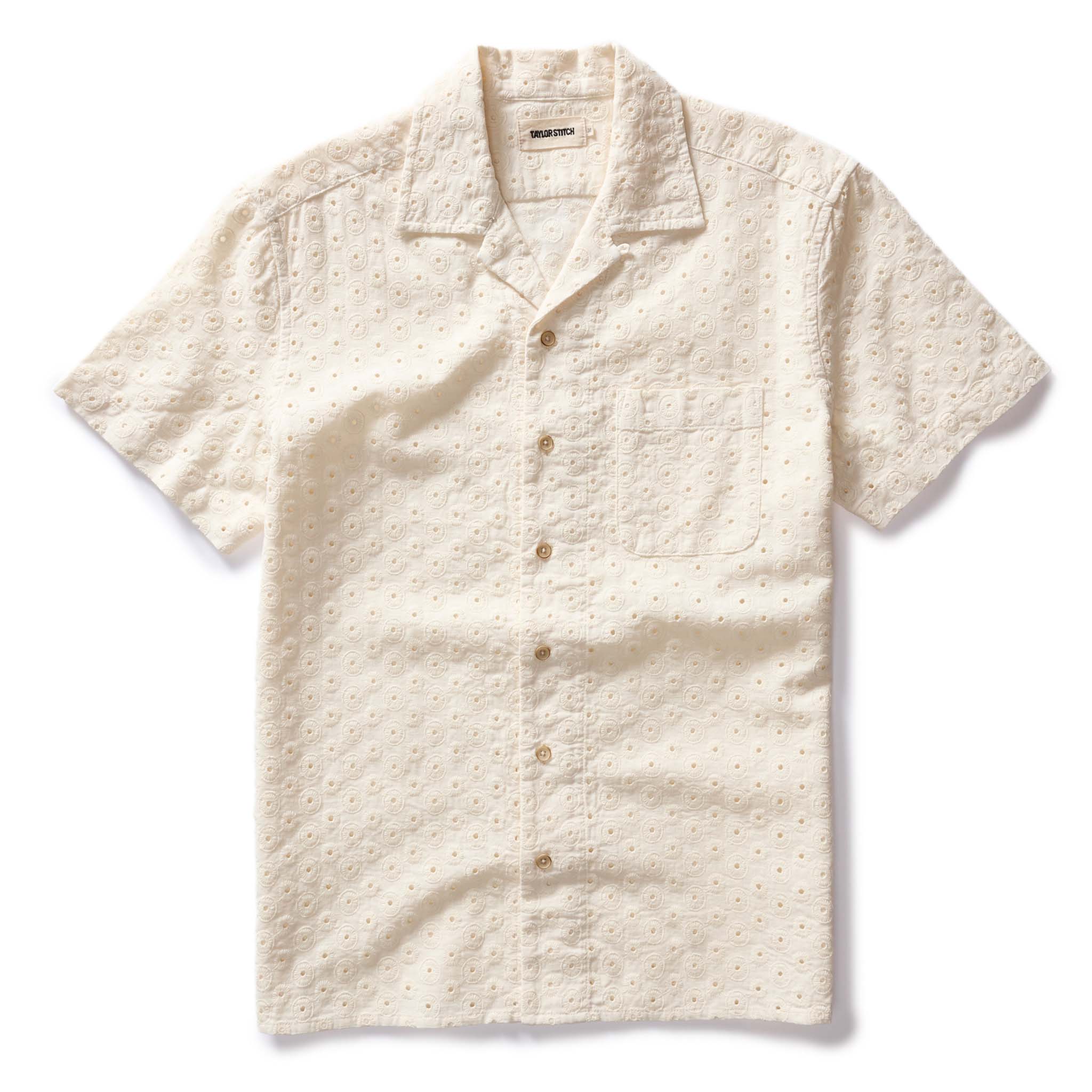 The Short Sleeve Hawthorne in Vintage White Embroidered Eyelet