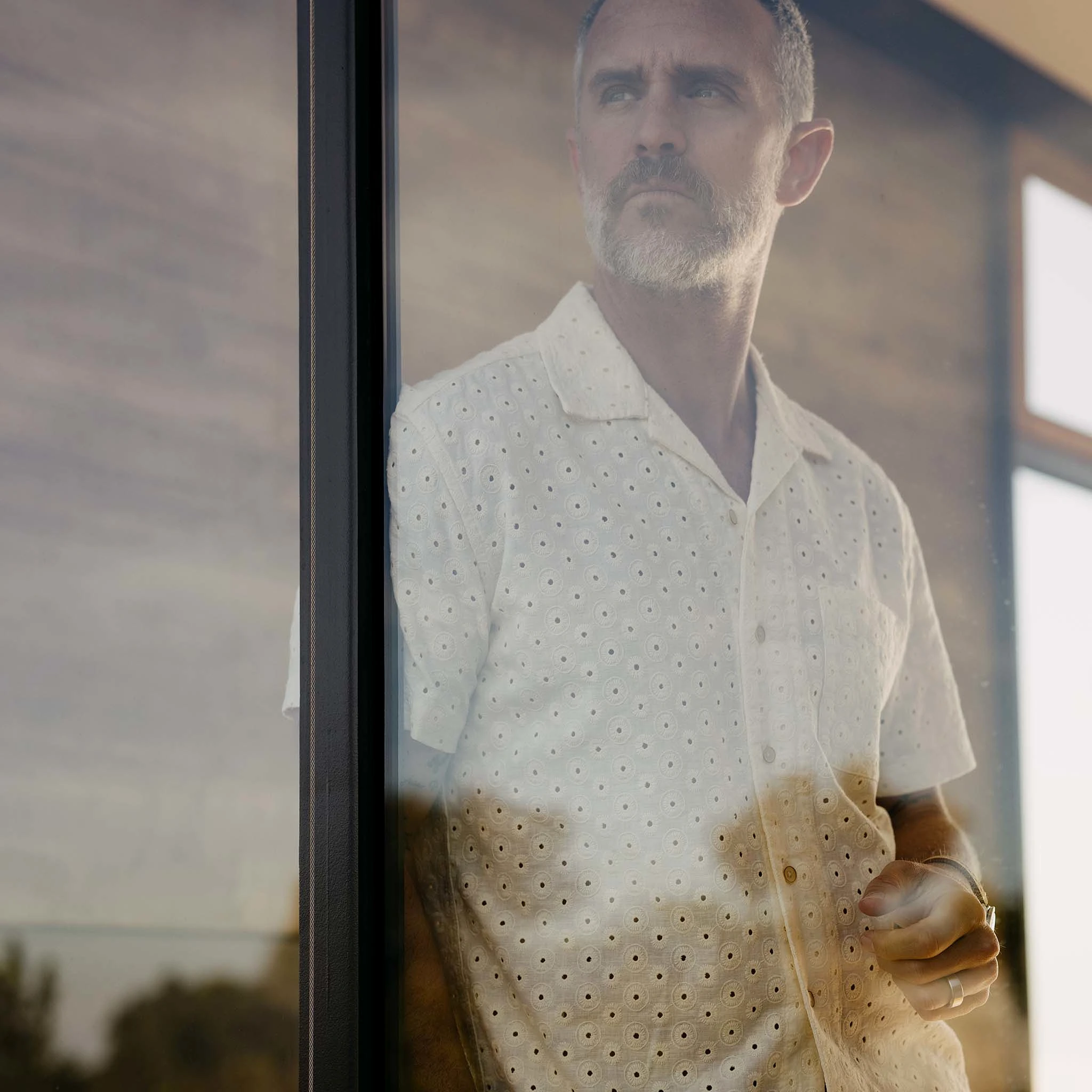 The Short Sleeve Hawthorne in Vintage White Embroidered Eyelet