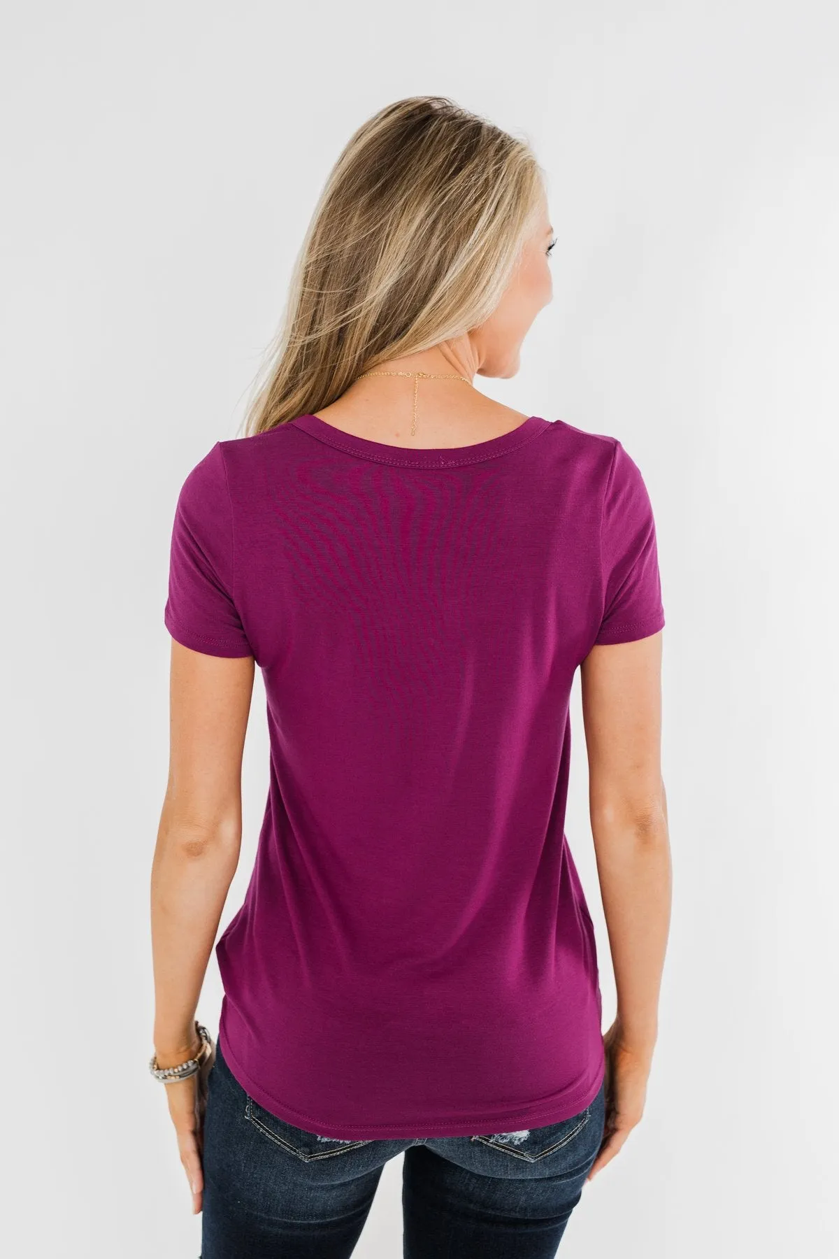 This is Me Notch Pocket Top- Magenta