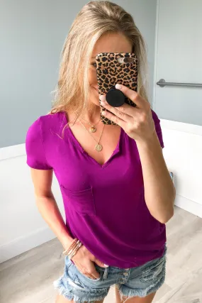 This is Me Notch Pocket Top- Magenta