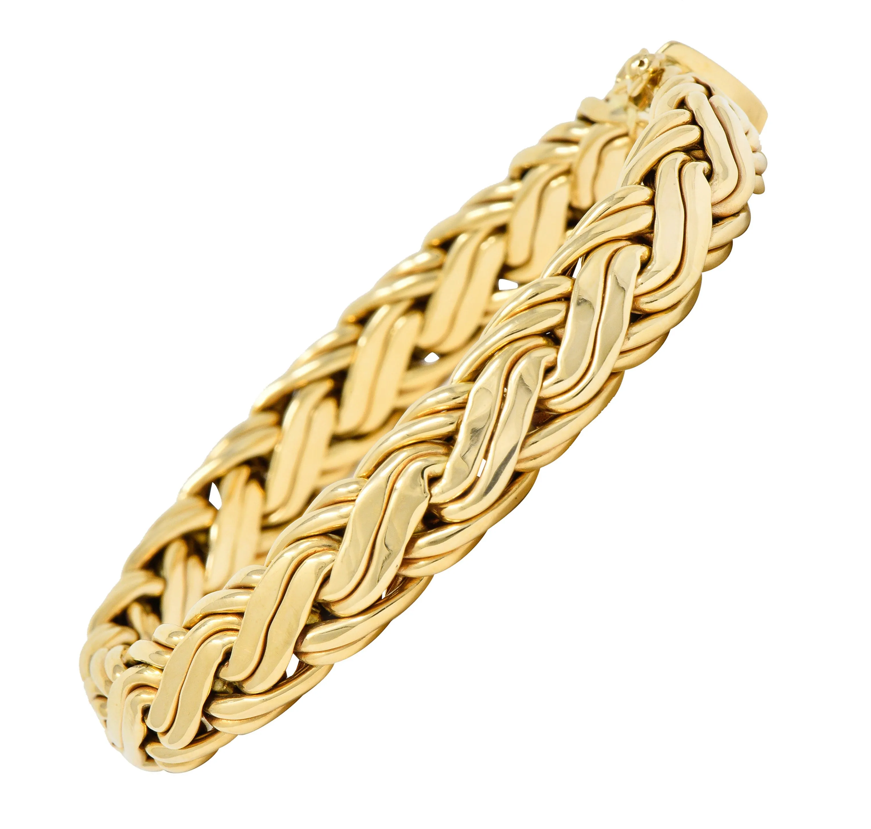 Tiffany & Co. 14 Karat Gold Woven Chain Bracelet Circa 1970