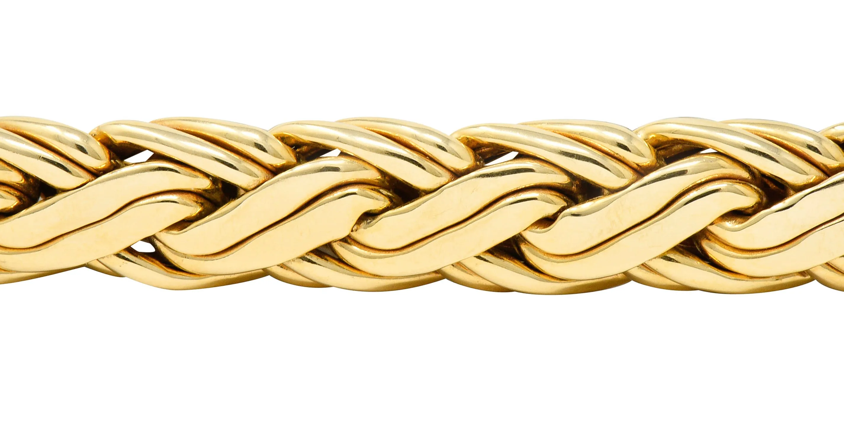 Tiffany & Co. 14 Karat Gold Woven Chain Bracelet Circa 1970