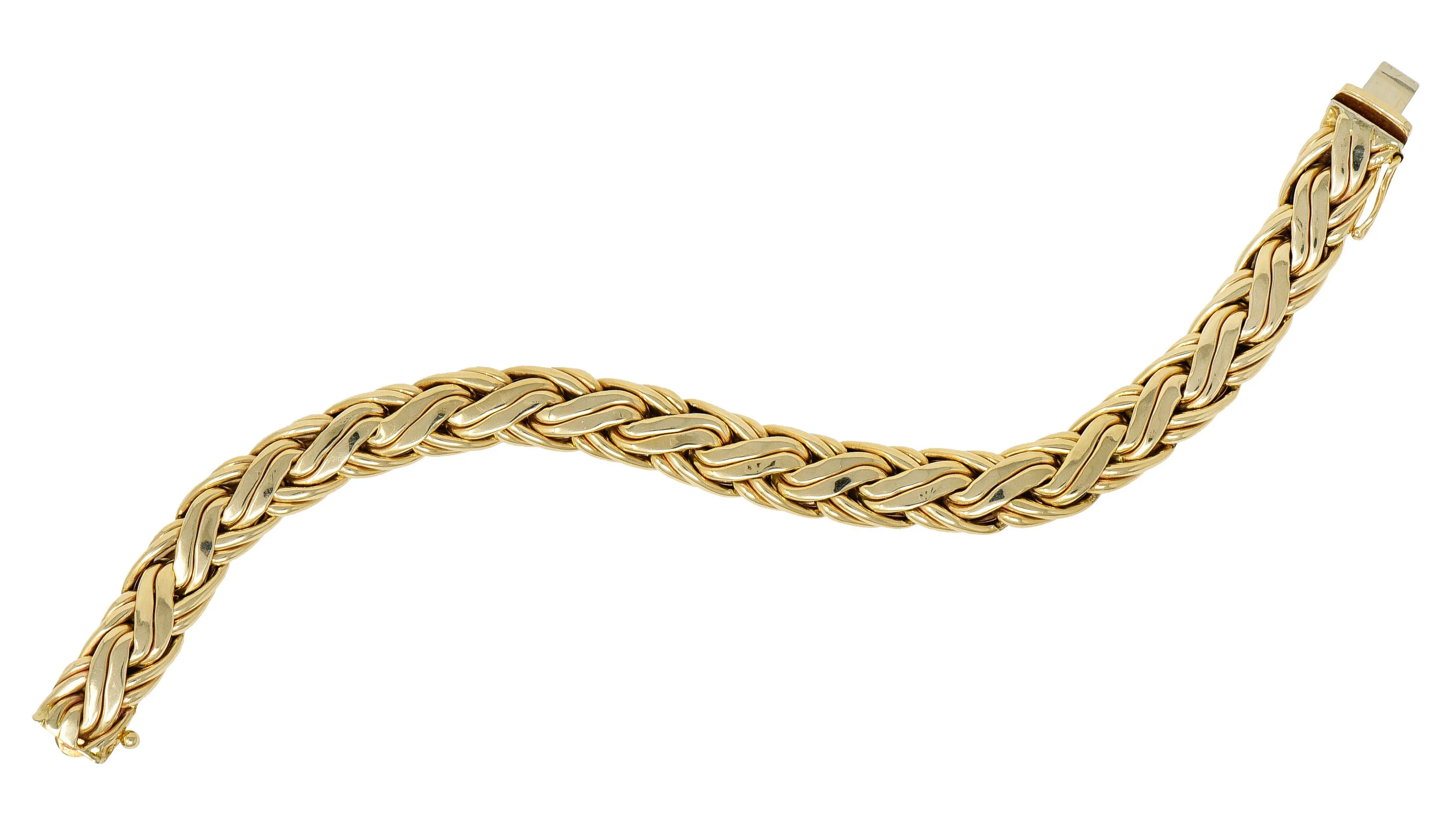 Tiffany & Co. 14 Karat Gold Woven Chain Bracelet Circa 1970