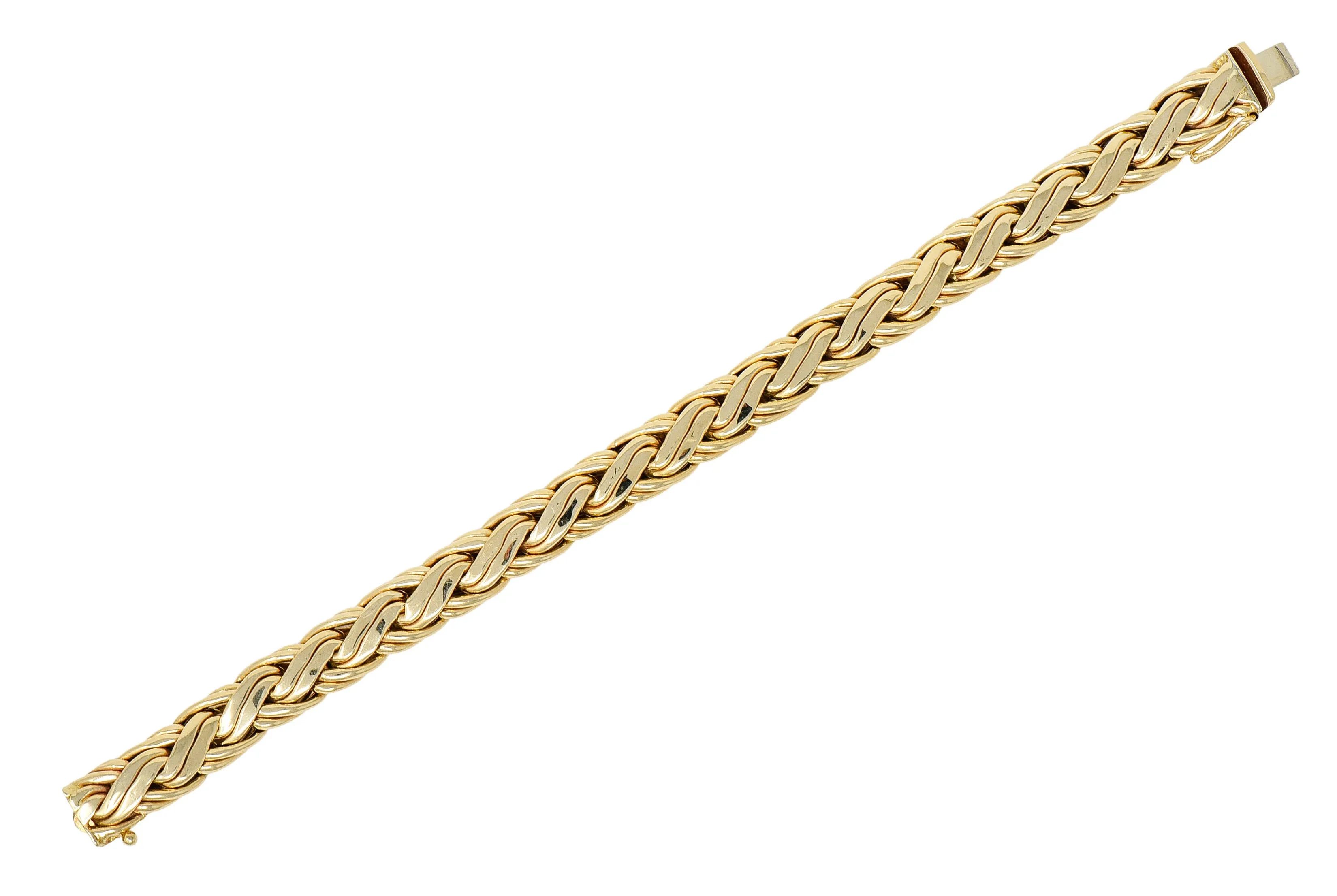 Tiffany & Co. 14 Karat Gold Woven Chain Bracelet Circa 1970