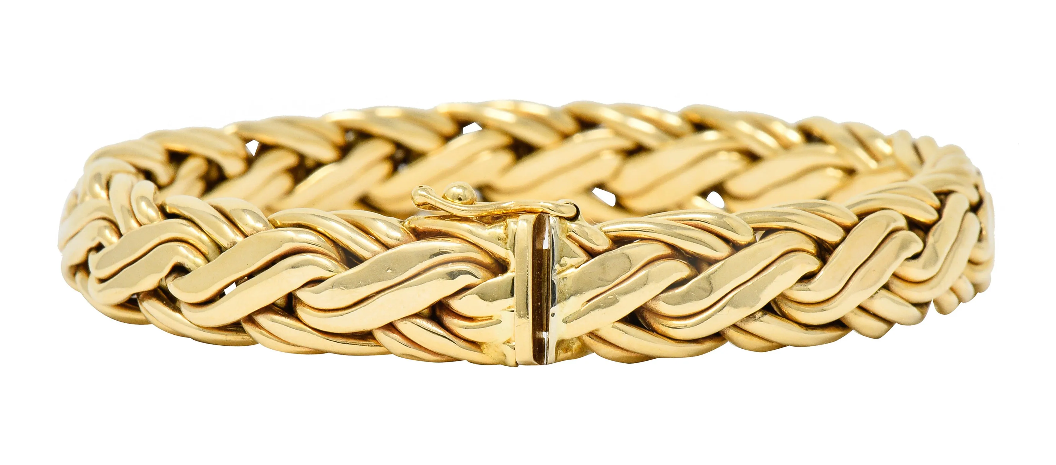 Tiffany & Co. 14 Karat Gold Woven Chain Bracelet Circa 1970