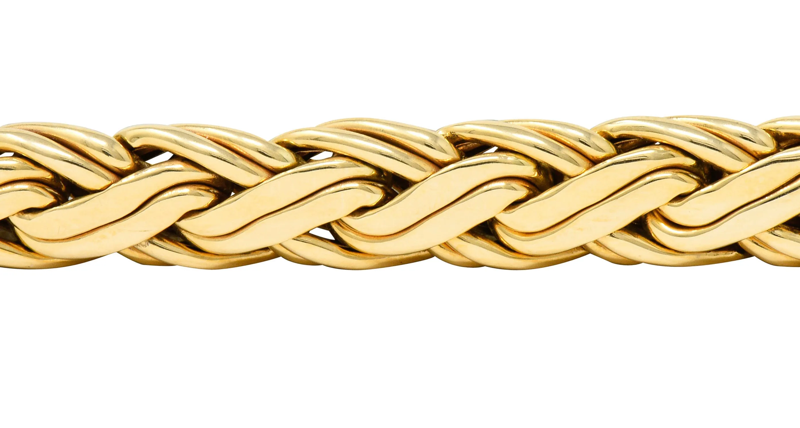 Tiffany & Co. 14 Karat Gold Woven Chain Bracelet Circa 1970