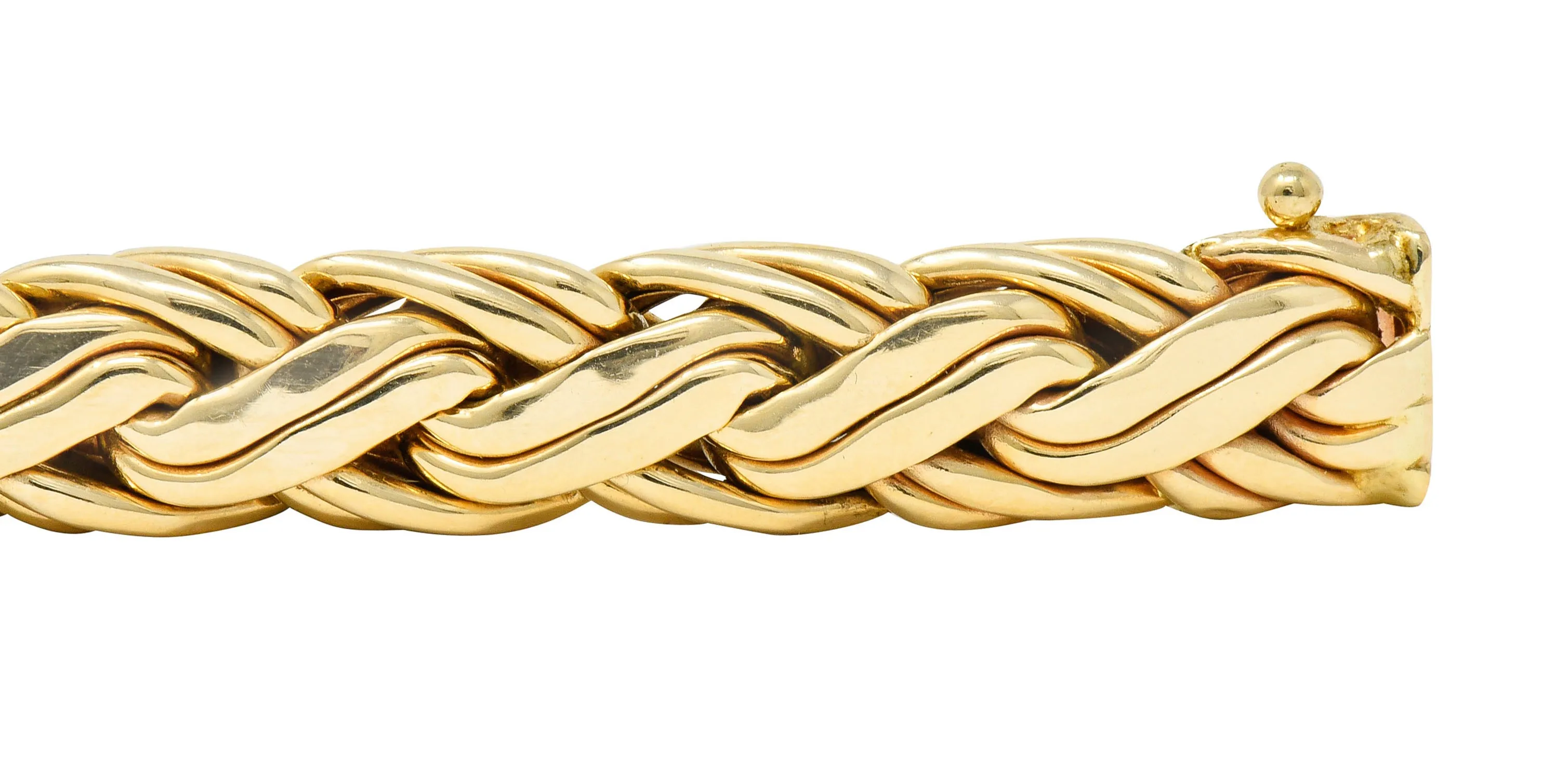 Tiffany & Co. 14 Karat Gold Woven Chain Bracelet Circa 1970