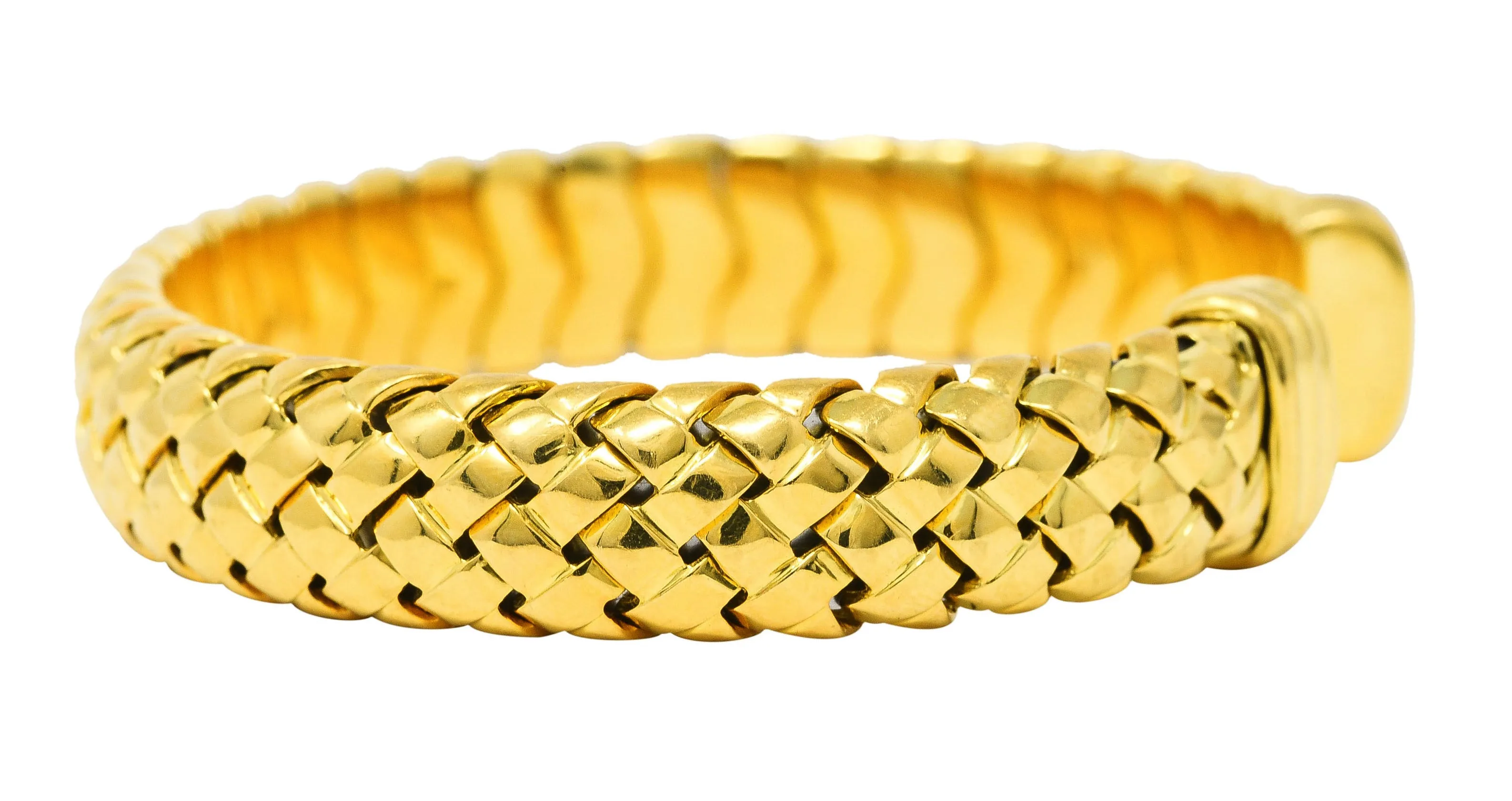 Tiffany & Co. Vintage 18 Karat Yellow Gold Vanneire Woven Cuff Bracelet